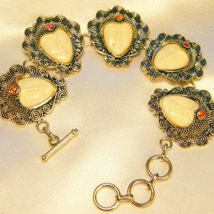 Vintage Bone Face Thai goddess Bracelet